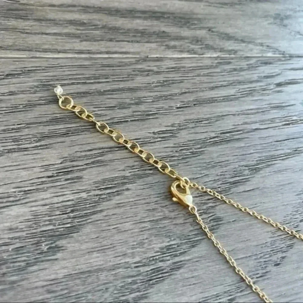 Anthropologie Shiraleah Palma Gold Fringe Crystal  necklace NWT